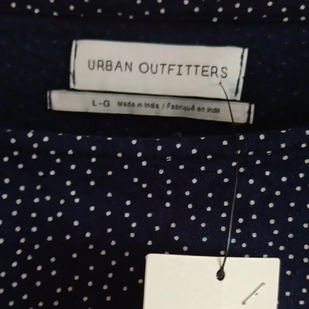 Urban Outfitters Dark Blue Polka Dot Blouse